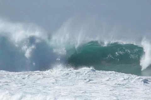 Big waves and rough seas. Atlantic Ocean Stock Photos