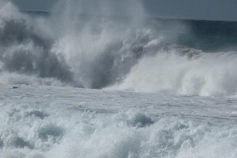 Big waves and rough seas. Atlantic Ocean Stock Photos