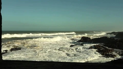 Big waves in Atlantic Ocean Video stock 100566444