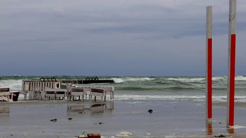 Big Waves At The Black Sea On The Beach Stock Footage 70401050