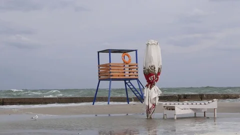 Big Waves At The Black Sea On The Beach Video stock 70401072