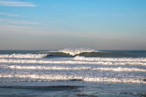 Big waves break at Ocean Beach, San Francisco Stock Photos