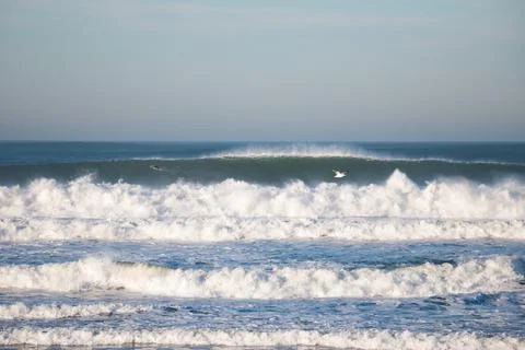 Big waves break at Ocean Beach, San Francisco Stock Photos