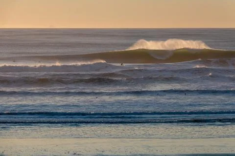 Big waves break at Ocean Beach, San Francisco Stock Photos