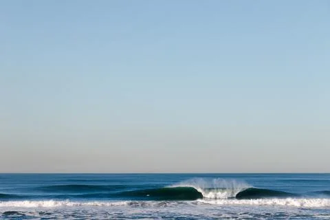 Big Waves break in the Pacific Ocean on a California beach Stock Photos