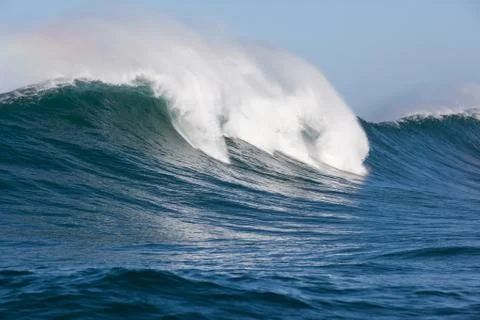 Big waves breaking on an reef along the coast of South Africa Stock Photos