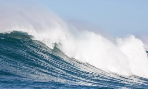 Big waves breaking on an reef along the coast of South Africa Stock Photos