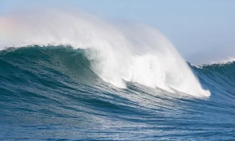 Big waves breaking on an reef along the coast of South Africa Stock Photos