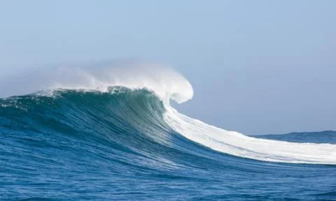 Big waves breaking on an reef along the coast of South Africa Stock Photos