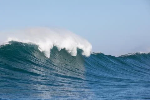 Big waves breaking on an reef along the coast of South Africa Stock Photos
