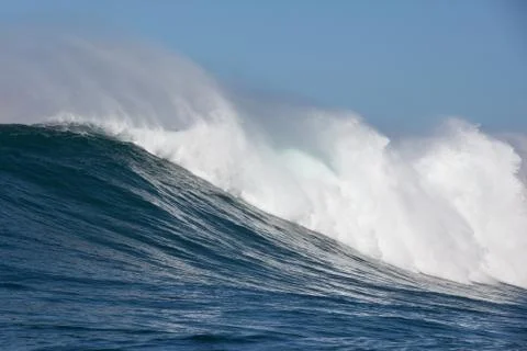 Big waves breaking on an reef along the coast of South Africa Stock Photos