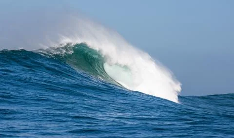 Big waves breaking on an reef along the coast of South Africa Stock Photos