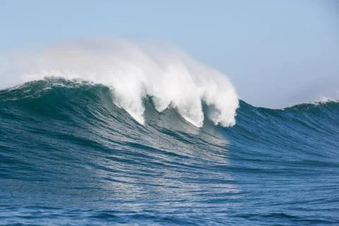 Big waves breaking on an reef along the coast of South Africa Stock Photos