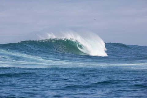 Big waves breaking on an reef along the coast of South Africa Stock Photos