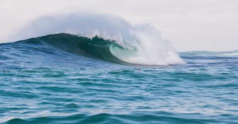 Big waves breaking on an reef along the coast of South Africa Stock Photos