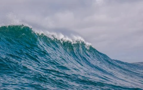 Big waves breaking on an reef along the coast of South Africa Stock Photos