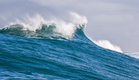 Big waves breaking on an reef along the coast of South Africa Stock Photos