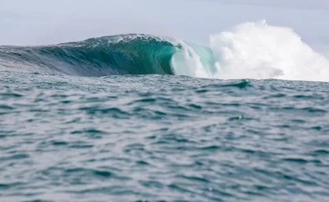 Big waves breaking on an reef along the coast of South Africa Stock Photos