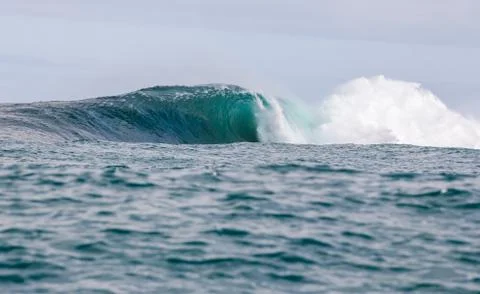 Big waves breaking on an reef along the coast of South Africa Stock Photos