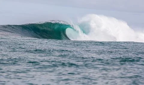 Big waves breaking on an reef along the coast of South Africa Stock Photos