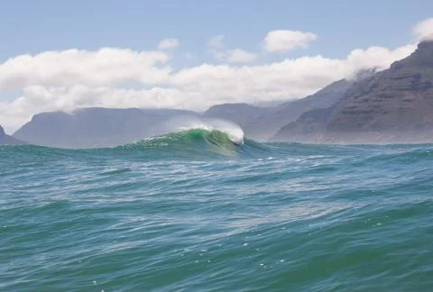 Big waves breaking on an reef along the coast of South Africa Stock Photos