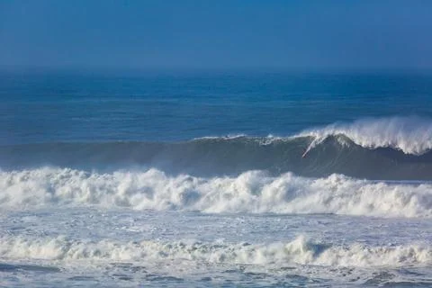 Big Waves Breaks at Mavericks surf spot Stock Photos