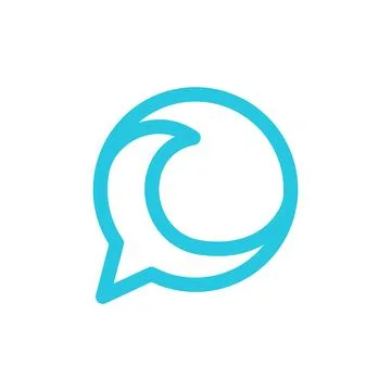 Big waves with bubble chat talk logo design vector graphic symbol icon sign.. Illustration