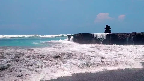 Big waves at Canguu beach Stock Footage 132209180