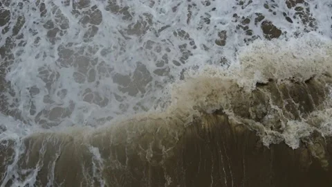 Big waves with cloudy water Stock Footage 145961544