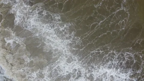 Big waves with cloudy water Stock Footage 145961559