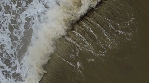Big waves with cloudy water Stock Footage 145961574