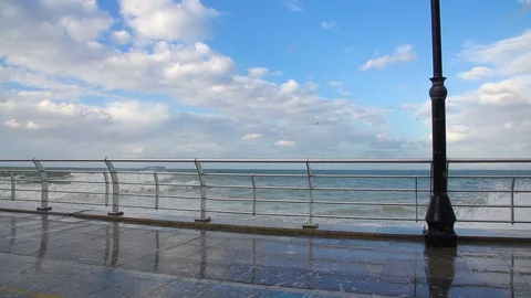 Big waves crushing on rocks, Mediterranean sea, Beirut, Lebanon, slow at 200 fps Stock Footage 120551573