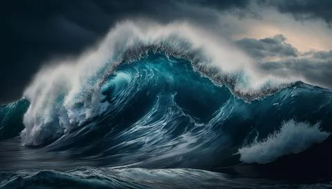 Big waves Stock Illustration