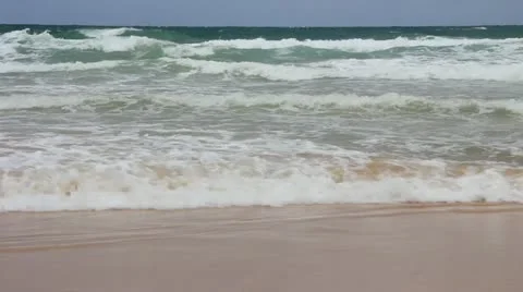 Big waves on Nai Thon beach Phuket Thailand Stock Footage 11852934
