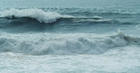 Big Waves at Nazaré Stock Footage 304394623