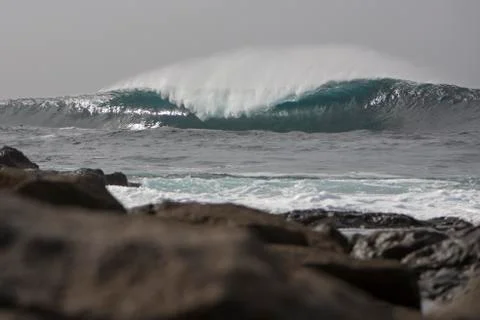 Big Waves in the Ocean Foto stock