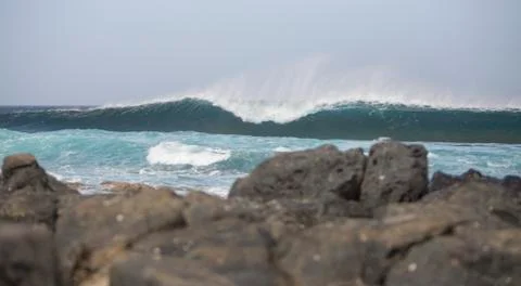 Big Waves in the Ocean Stock Photos