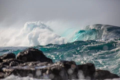 Big Waves in the Ocean Stock Photos