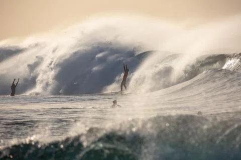 Big Waves in the Ocean Foto stock