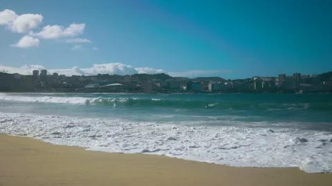 Big waves on the ocean for surfing. Stock Footage 197024270