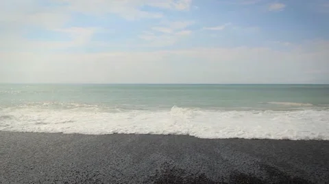 Big Waves On Rocy Beach Stock Footage 48626036