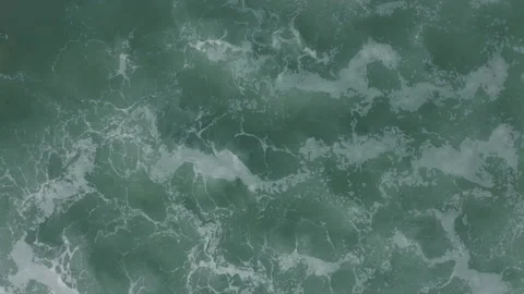 Big Waves rolling from left to right. Aerial top view on blue turquoise ocean Stock Footage 130786605