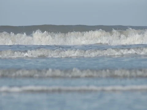 Big waves in the sea Stock Footage 73686704