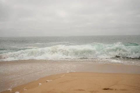 Big waves at the seaside beach Foto stock