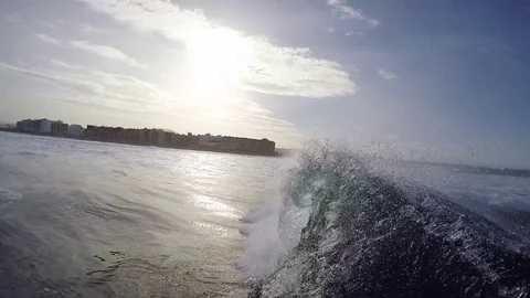 Big waves splashing in the sea Stock Footage 71547193