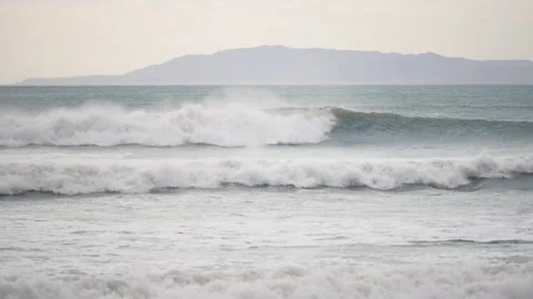 Big waves in Ventura, CA Stock Footage 144794487