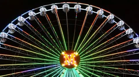 Big wheel, attraction Stock Footage