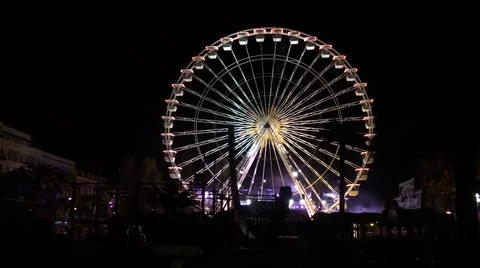 Big wheel in the carnival of Nice Stock Footage 52692134
