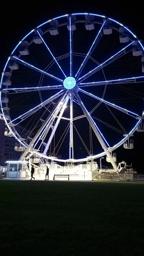 Big wheel illuminated Stock Footage 255452592