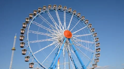 Big wheel at Oktoberfest Stock Footage 58658748